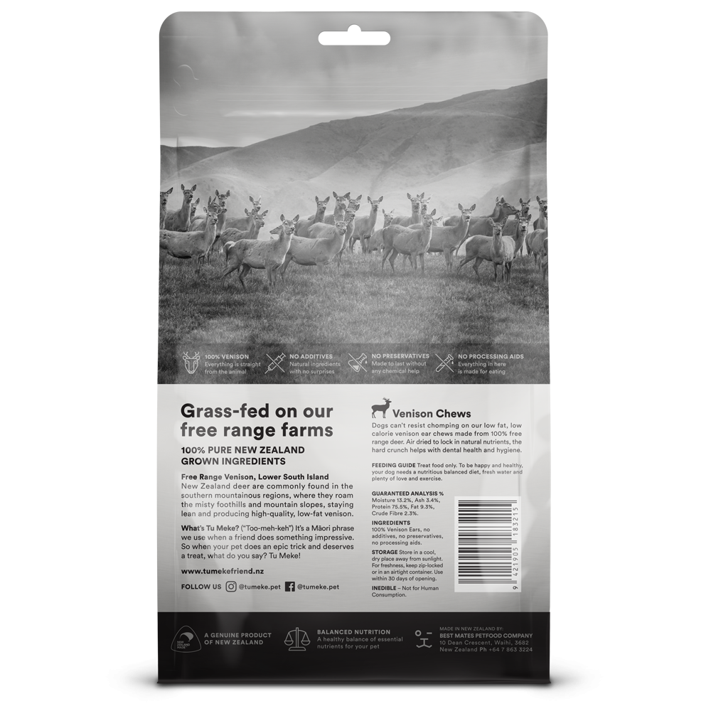 TMF Air-Dried Natural Dog Treats Venison Chews 60g