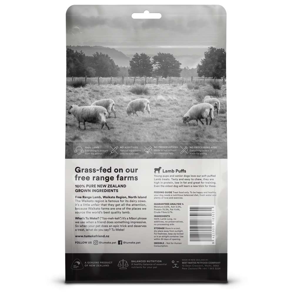 TMF Air-Dried Natural Dog Treats Lamb Puffs 80g