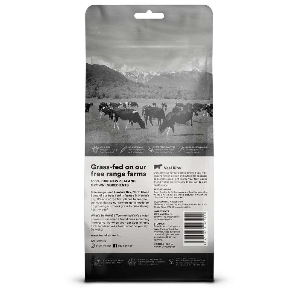 TMF Air-Dried Natural Dog Treats Veal Ribs 125g