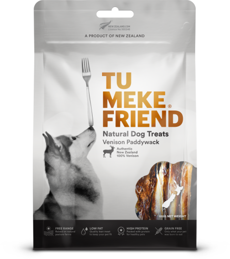 TMF Air-Dried Natural Dog Treats Venison Paddywack 100g